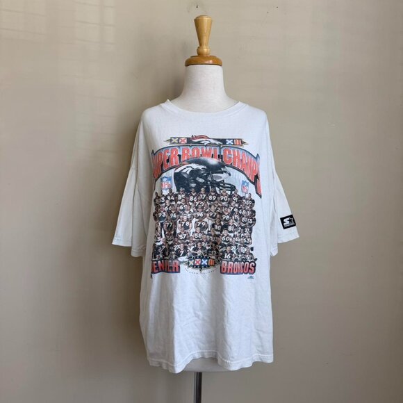 VINTAGE STARTER 1998 DENVER BRONCOS SUPER BOWL XXXII T-SHIRT - XL